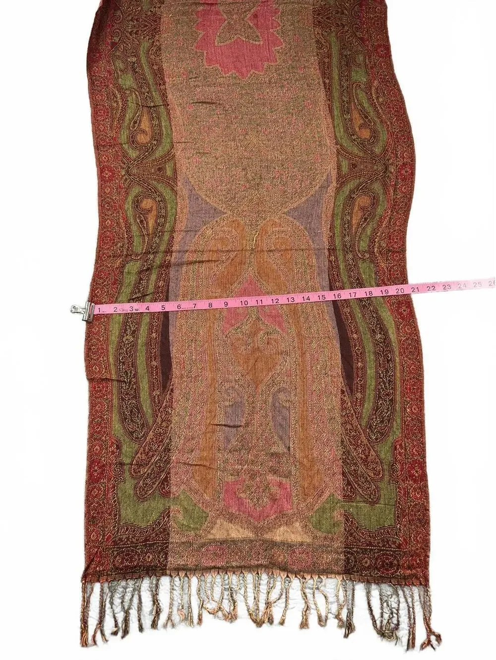 Multi Color Paisley Fringe Scarf